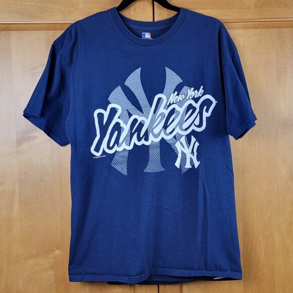 MLB Genuine Merchandise Navy NY Yankees Baseball Short Sleeve Crew Neck Tee - L - Picture 1 of 6